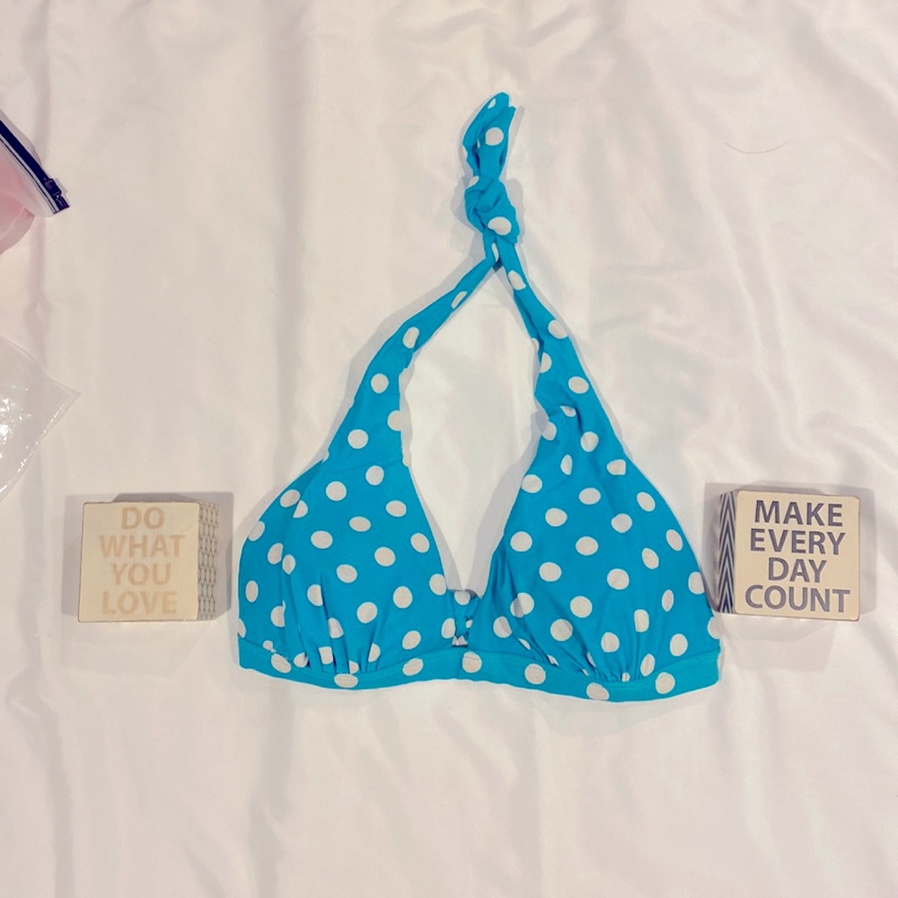 Elle Blue Polka Dot Bikini Top